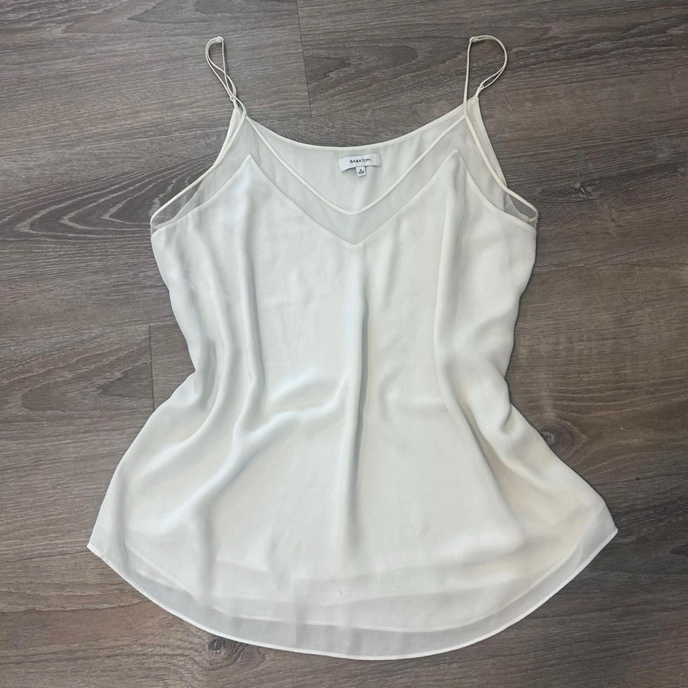 white aritiza  babaton cami tank w mesh detail